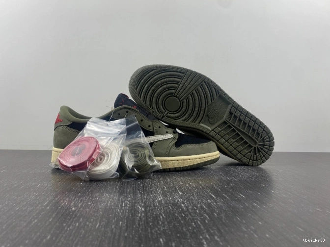 Rep TBkick OLIVE' SCOTT SP 'BLACK X 1 DM7866-002 OG TRAVIS AIR JORDAN LOW 0811